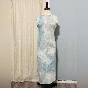 Universal Thread Women Blue & White‎ Tie-Dye Sleeveless Maxi 100% Cotton Dress S
